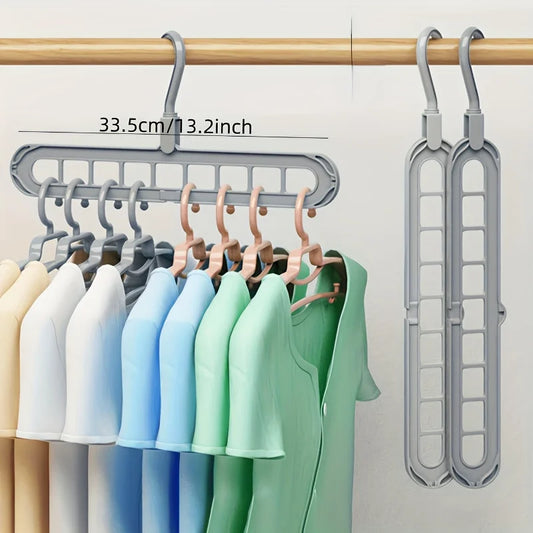 9-Hole Foldable Closet Hangers — Heavy-Duty, Space-Saving (Set of 3)