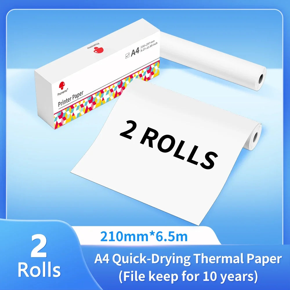 Phomemo A4 Thermal Paper Quick-Dry Continuous Printer Roll