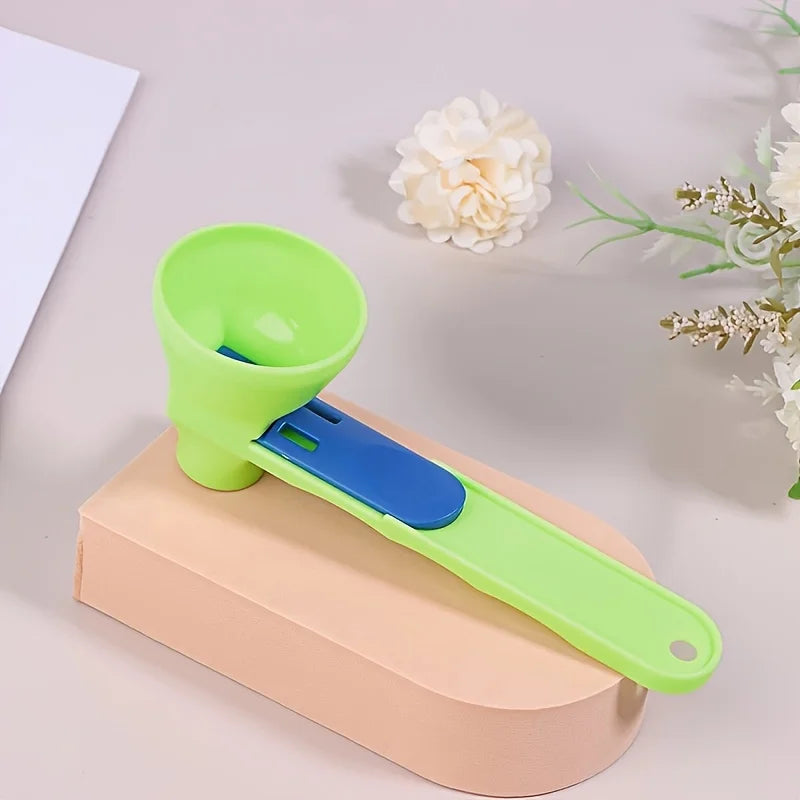 2-in-1 Protein Scoop with Built-In Funnel — Mess-Free Measuring Cup