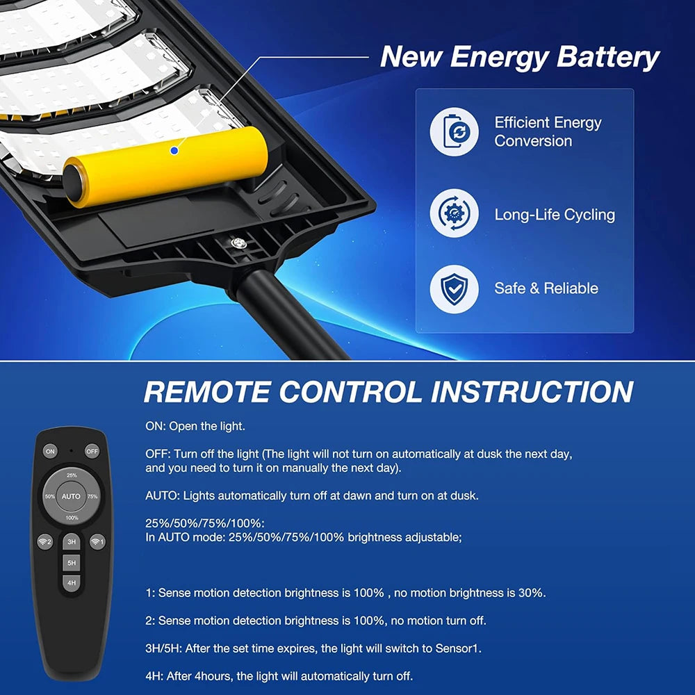 Solar 192-LED Motion Sensor Outdoor Light — Waterproof Garden Lamp