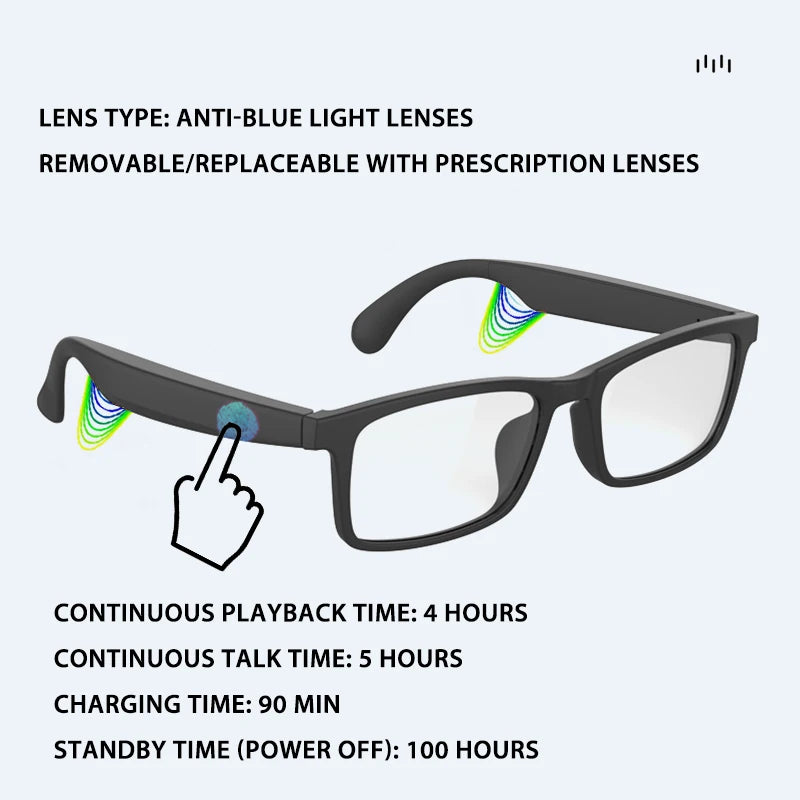 Smart Bluetooth Audio Sunglasses — Wireless Hands-Free Music Headset