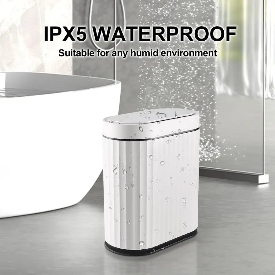 2-Gallon Smart Sensor Bathroom Trash Can — Slim Waterproof Auto Bin