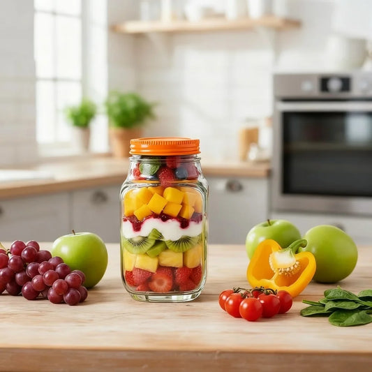 Salad Pod Mason Jar with Dressing Cup; Portable, Leak-Proof, Work & Travel