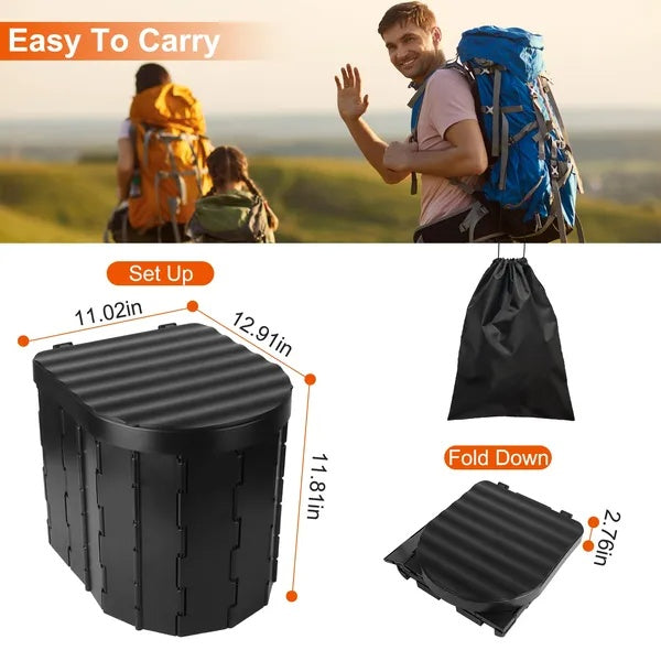 Foldable Portable Toilet Travel Camping Commode with Lid