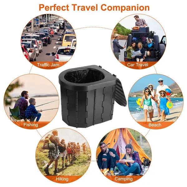 Foldable Portable Toilet Travel Camping Commode with Lid