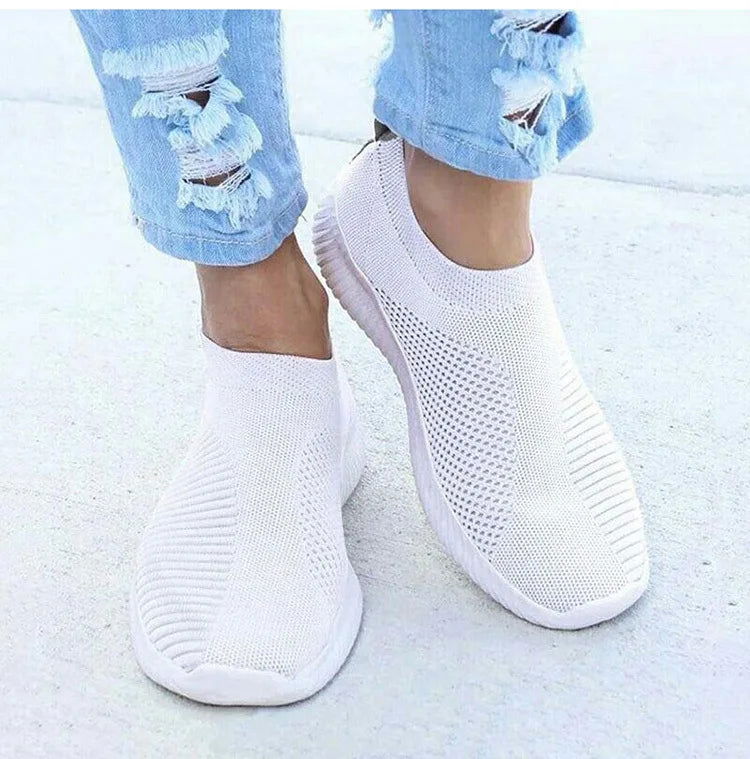 2024 New Trainers Breathable Women Sneakers Slip On Sock Woman Shoes Ladies Flat Shoes - Kart It Up   -  