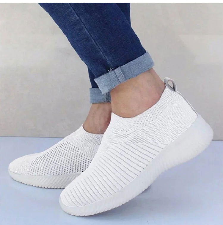 2024 New Trainers Breathable Women Sneakers Slip On Sock Woman Shoes Ladies Flat Shoes - Kart It Up   -  
