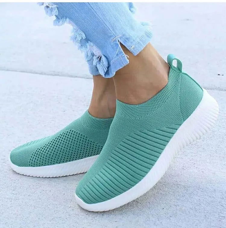 2024 New Trainers Breathable Women Sneakers Slip On Sock Woman Shoes Ladies Flat Shoes - Kart It Up   -  