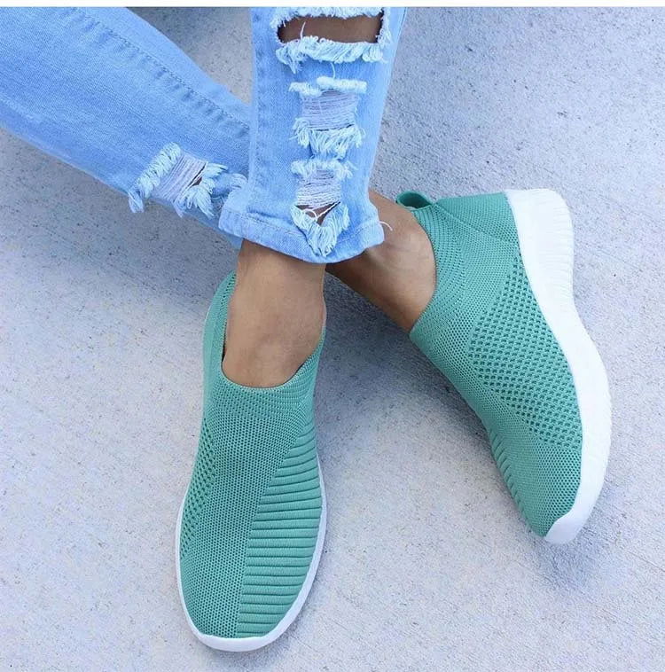 2024 New Trainers Breathable Women Sneakers Slip On Sock Woman Shoes Ladies Flat Shoes - Kart It Up   -  