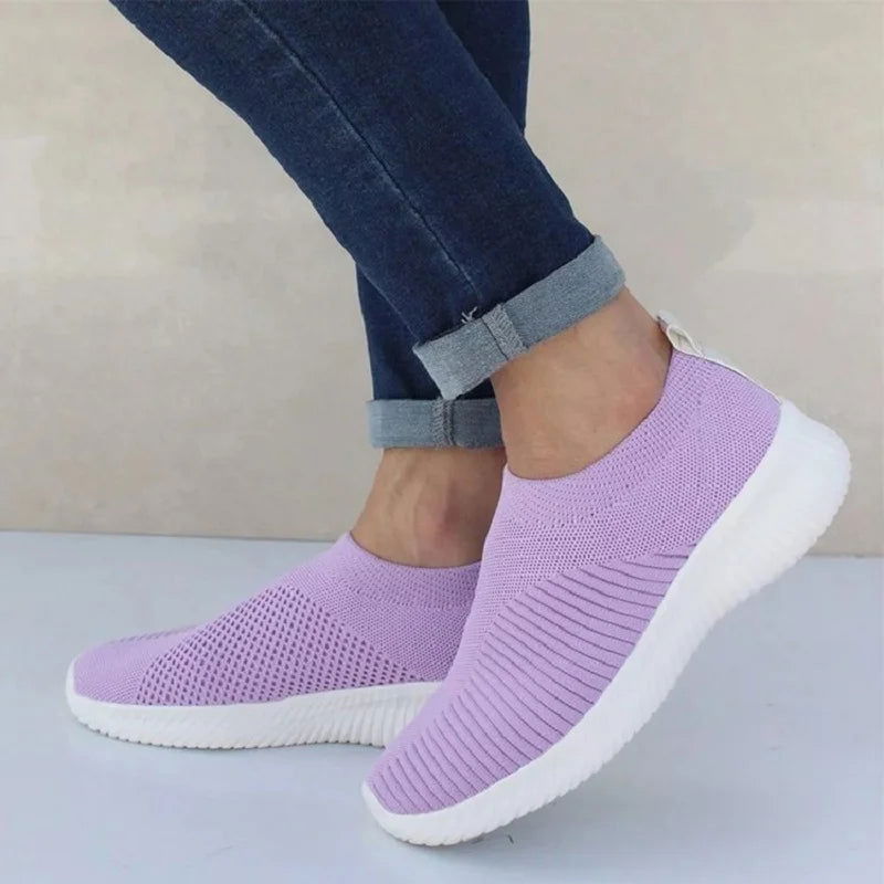 2024 New Trainers Breathable Women Sneakers Slip On Sock Woman Shoes Ladies Flat Shoes - Kart It Up   -  