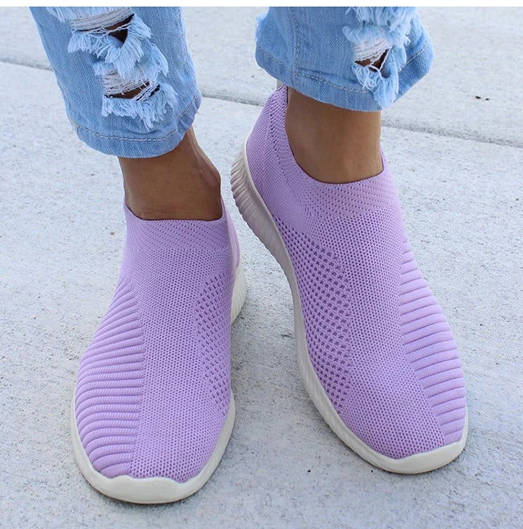 2024 New Trainers Breathable Women Sneakers Slip On Sock Woman Shoes Ladies Flat Shoes - Kart It Up   -  