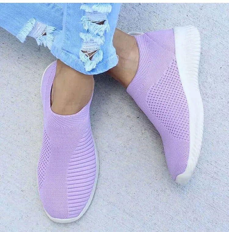 2024 New Trainers Breathable Women Sneakers Slip On Sock Woman Shoes Ladies Flat Shoes - Kart It Up   -  
