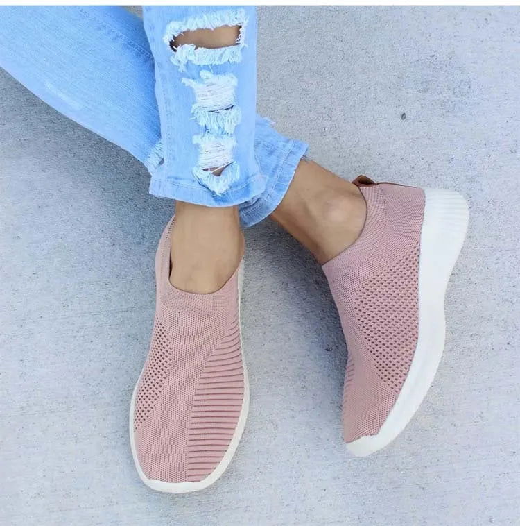 2024 New Trainers Breathable Women Sneakers Slip On Sock Woman Shoes Ladies Flat Shoes - Kart It Up   -  