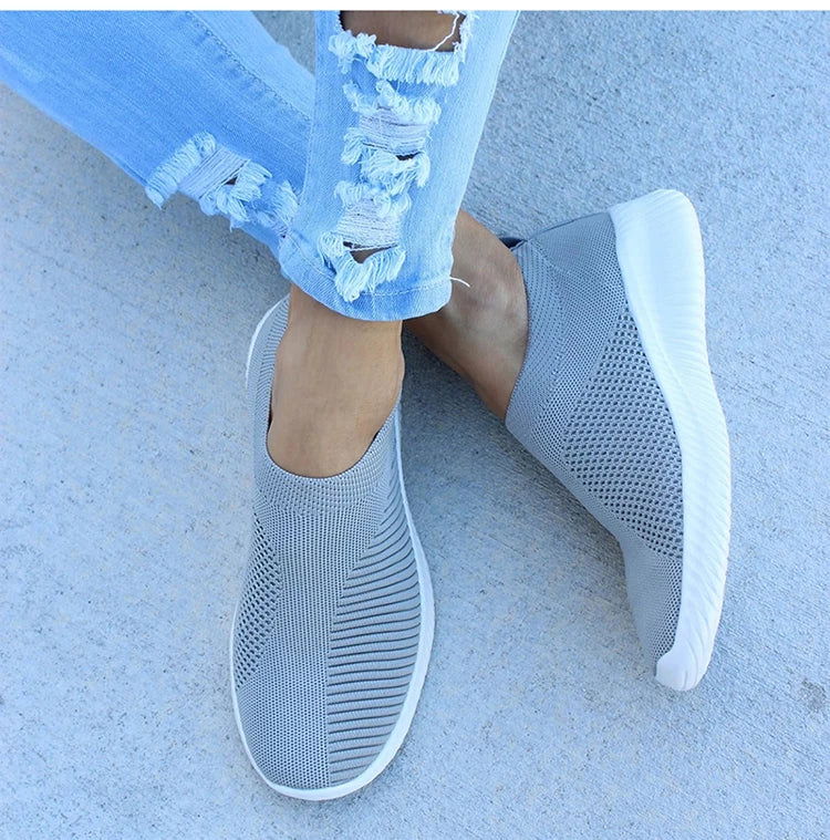 2024 New Trainers Breathable Women Sneakers Slip On Sock Woman Shoes Ladies Flat Shoes - Kart It Up   -  