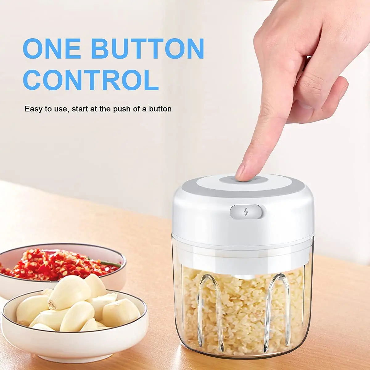 100/250mL Mini Electric Garlic Chopper - Kart It Up   - 100/250mL Mini Electric Garlic Chopper - Kart It Up   - 100/250mL Mini Electric Garlic Chopper - Kart It Up  - 100/250mL Mini Electric Garlic Chopper - Kart It Up  -  