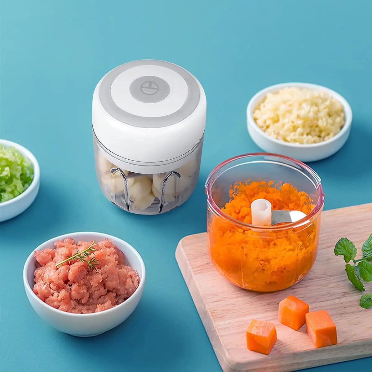 100/250mL Mini Electric Garlic Chopper - Kart It Up   - 100/250mL Mini Electric Garlic Chopper - Kart It Up   - 100/250mL Mini Electric Garlic Chopper - Kart It Up  - 100/250mL Mini Electric Garlic Chopper - Kart It Up  -  