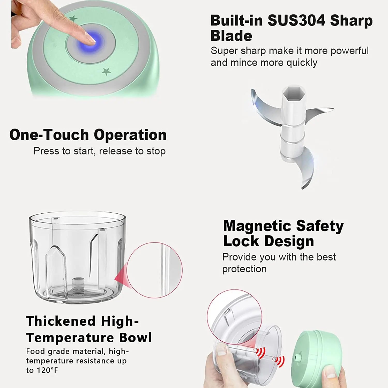 100/250mL Mini Electric Garlic Chopper - Kart It Up   - 100/250mL Mini Electric Garlic Chopper - Kart It Up   - 100/250mL Mini Electric Garlic Chopper - Kart It Up  - 100/250mL Mini Electric Garlic Chopper - Kart It Up  -  