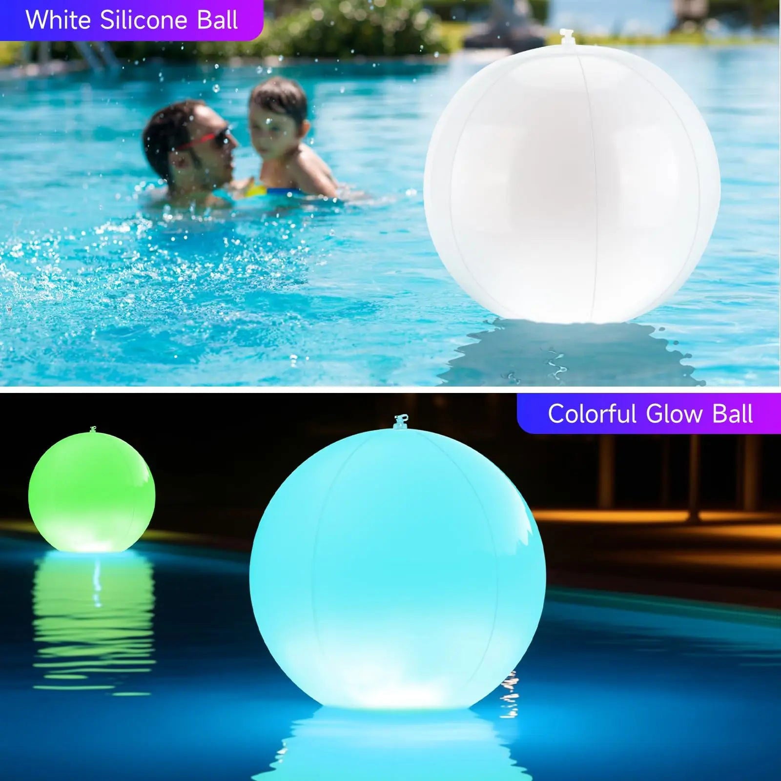 2PCS Floating Pool Lights,40" Outdoor Pool Ball Lights, 16 Color Changing LED Night Lights - Kart It Up   -  