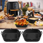 2Pcs Air Fryer Silicone Pot with Handle Reusable Air Fryer Liner - Kart It Up   -  