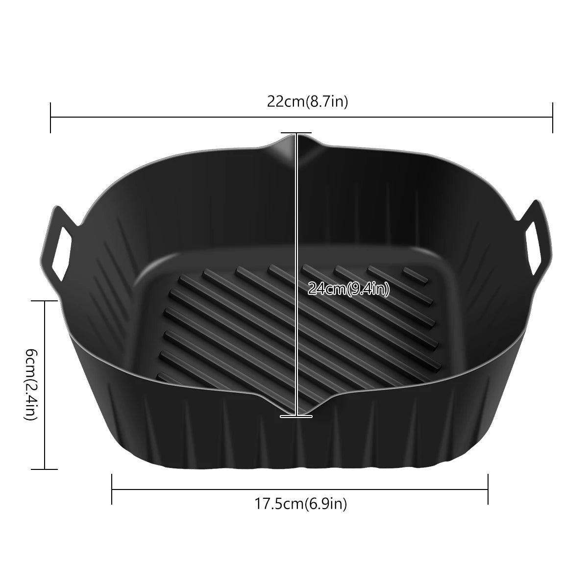 2Pcs Air Fryer Silicone Pot with Handle Reusable Air Fryer Liner - Kart It Up   -  