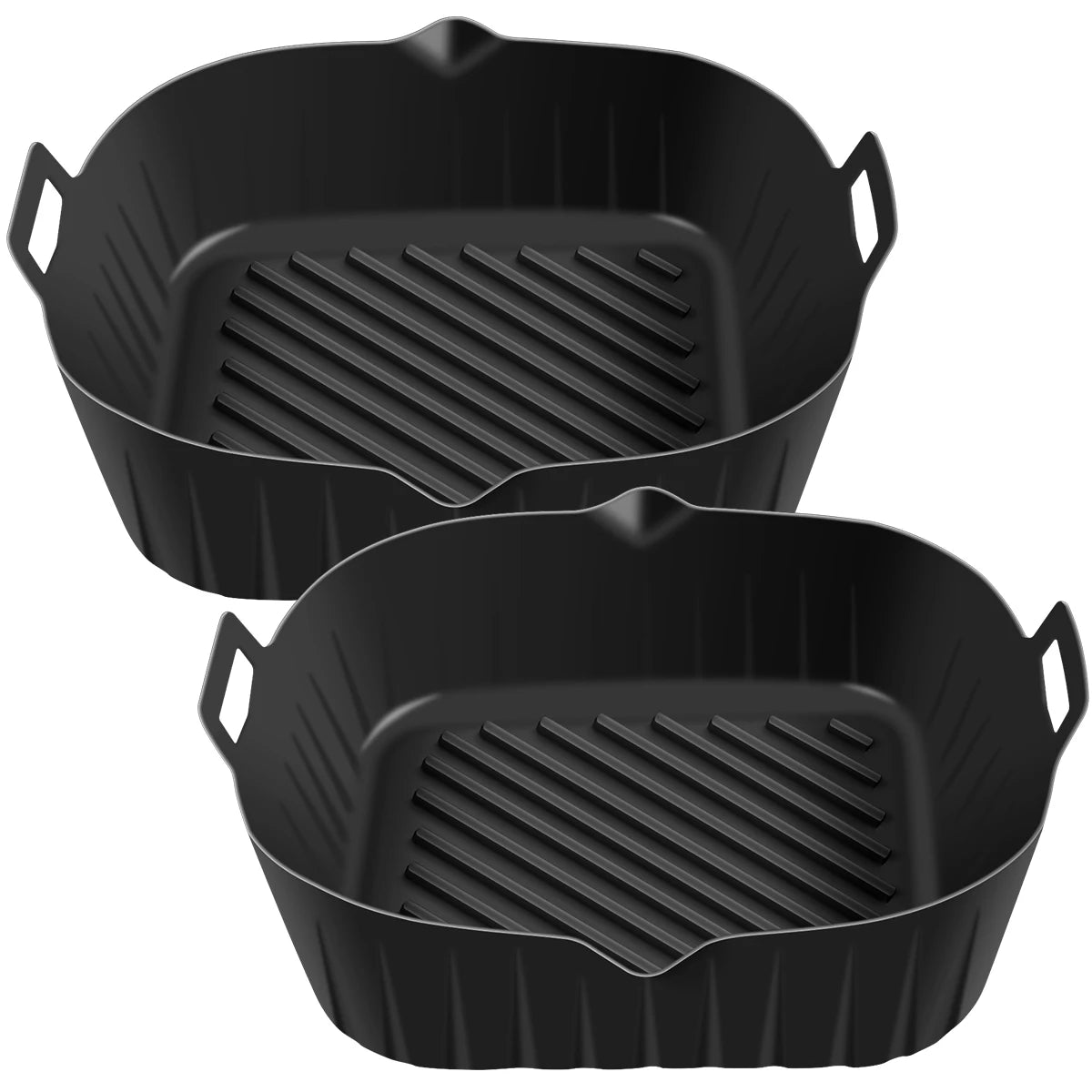 2Pcs Air Fryer Silicone Pot with Handle Reusable Air Fryer Liner - Kart It Up   - 41280619872343 