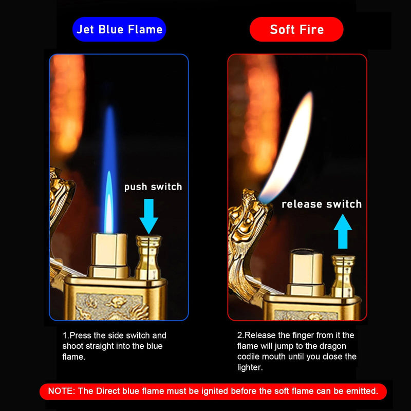 2 Pack Cool Dragon Design Magic Dual Flame Torch Lighter - Kart It Up   -  