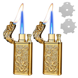 2 Pack Cool Dragon Design Magic Dual Flame Torch Lighter - Kart It Up   - 41280611745879 