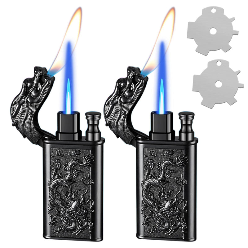 2 Pack Cool Dragon Design Magic Dual Flame Torch Lighter - Kart It Up   - 41280611778647 