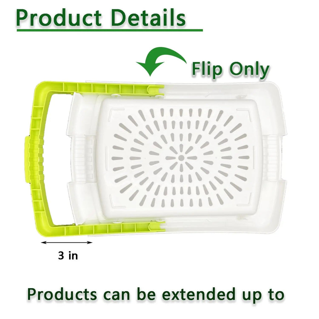 3 in 1 Kitchen Multifunction Sink Strainer Plastic Cutting Board Storage Basket Over Chopping with Containers Retractable Drain - Kart It Up   -  