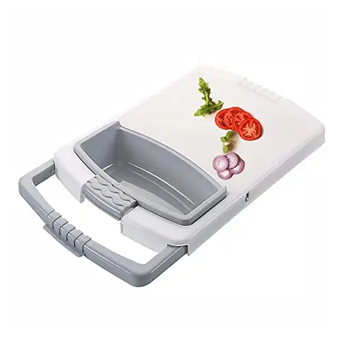 3 in 1 Kitchen Multifunction Sink Strainer Plastic Cutting Board Storage Basket Over Chopping with Containers Retractable Drain - Kart It Up   - 41280616857687 
