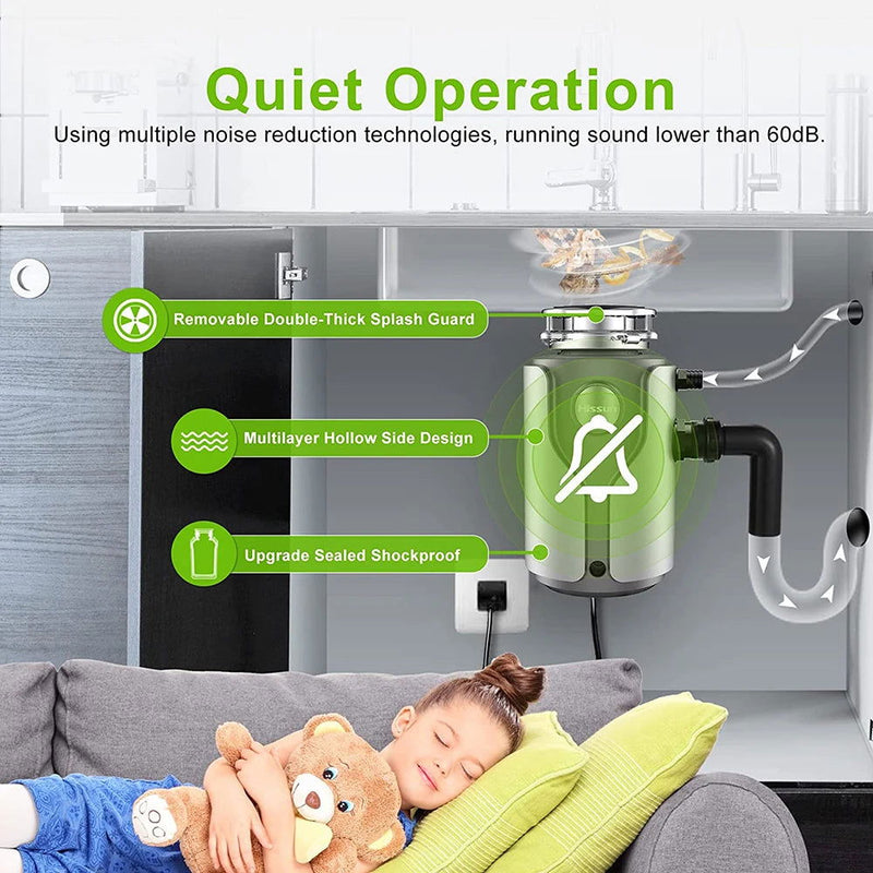 560W Food Waste Disposer 1200ml Capacity Food Crusher - Kart It Up   - 560W Food Waste Disposer 1200ml Capacity Food Crusher - Kart It Up   - 560W Food Waste Disposer 1200ml Capacity Food Crusher - Kart It Up  - 560W Food Waste Disposer 1200ml Capacity Food Crusher - Kart It Up  -  