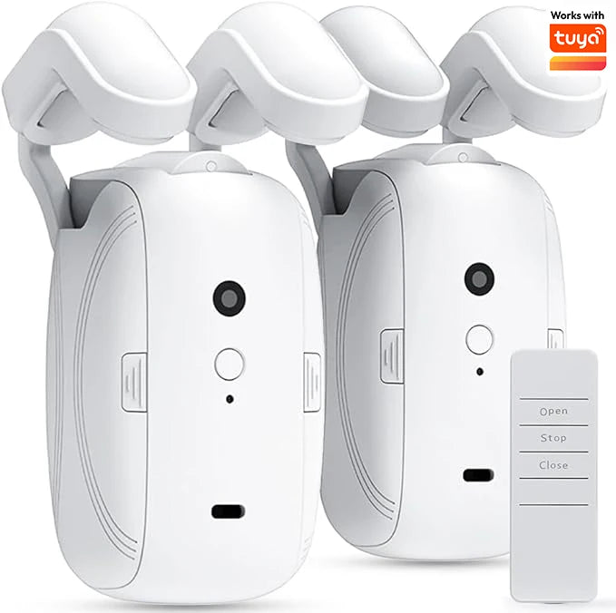 Electric Curtain Opener with Remote — Motorized & Quiet (Set of 2)