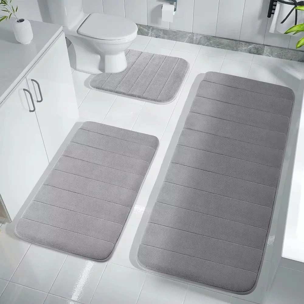 Plush Memory Foam Bath Mat — Super-Absorbent & Non-Slip, Quick-Dry