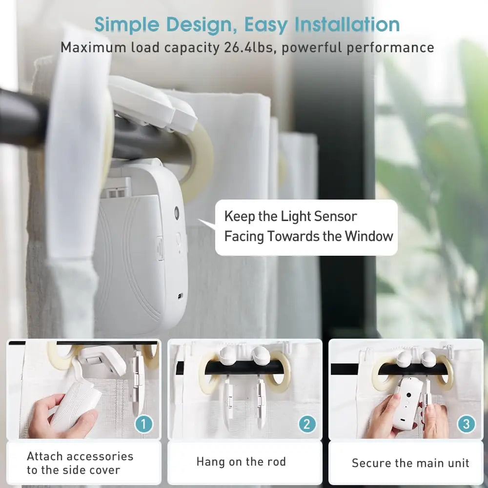 Electric Curtain Opener with Remote — Motorized & Quiet (Set of 2)