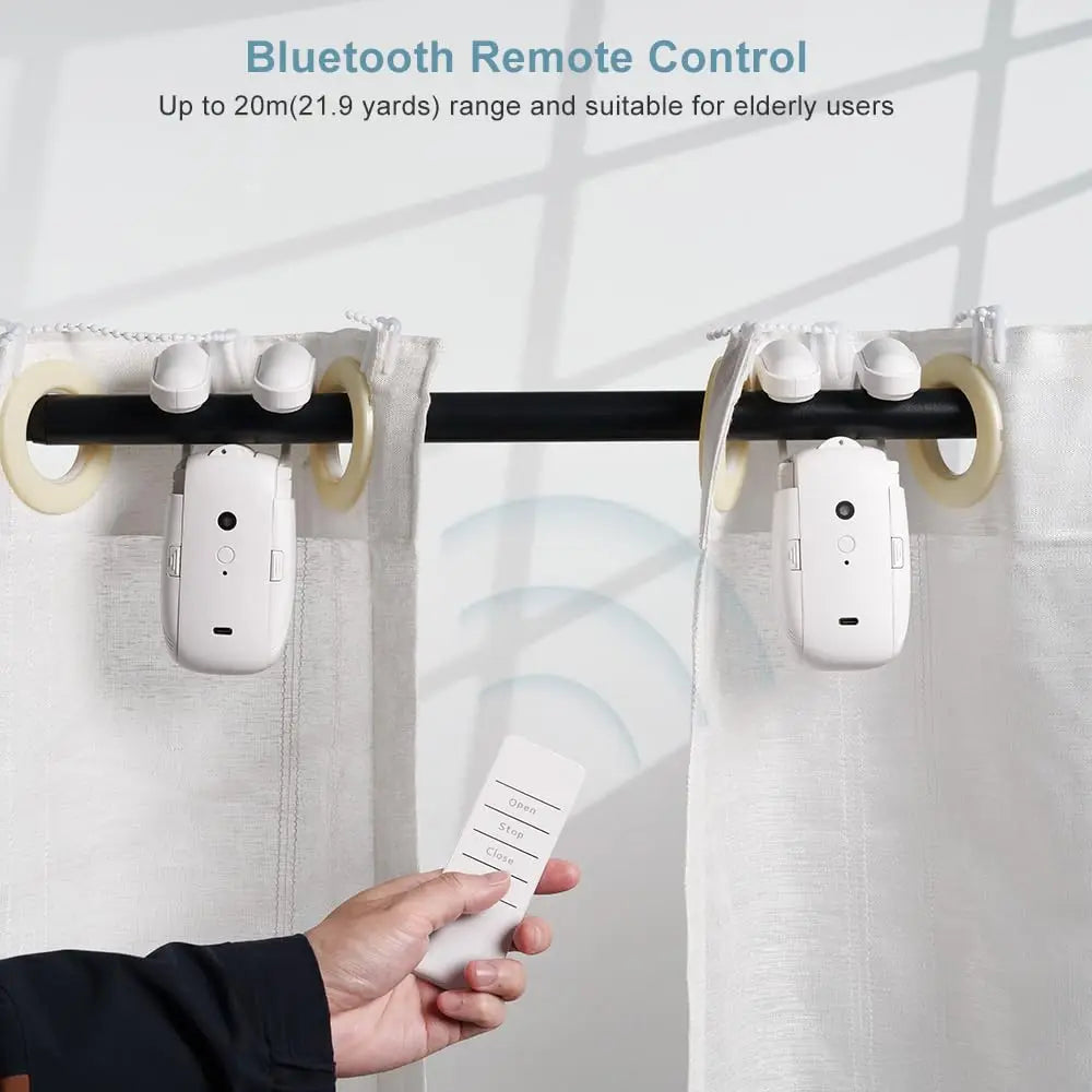 Electric Curtain Opener with Remote — Motorized & Quiet (Set of 2)