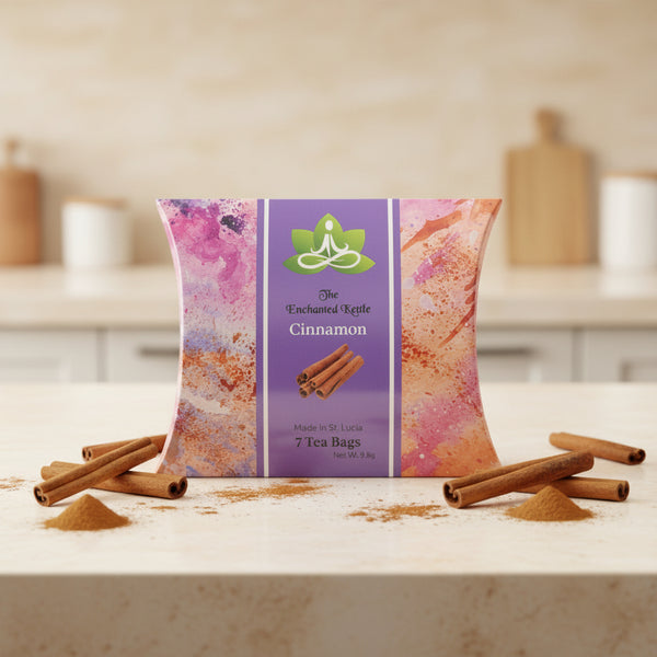 The Enchanted Kettle Cinnamon Herbal Tea | Saint Lucian Artisan Tea | 7 Tea Bags | Small Batch from St. Lucia