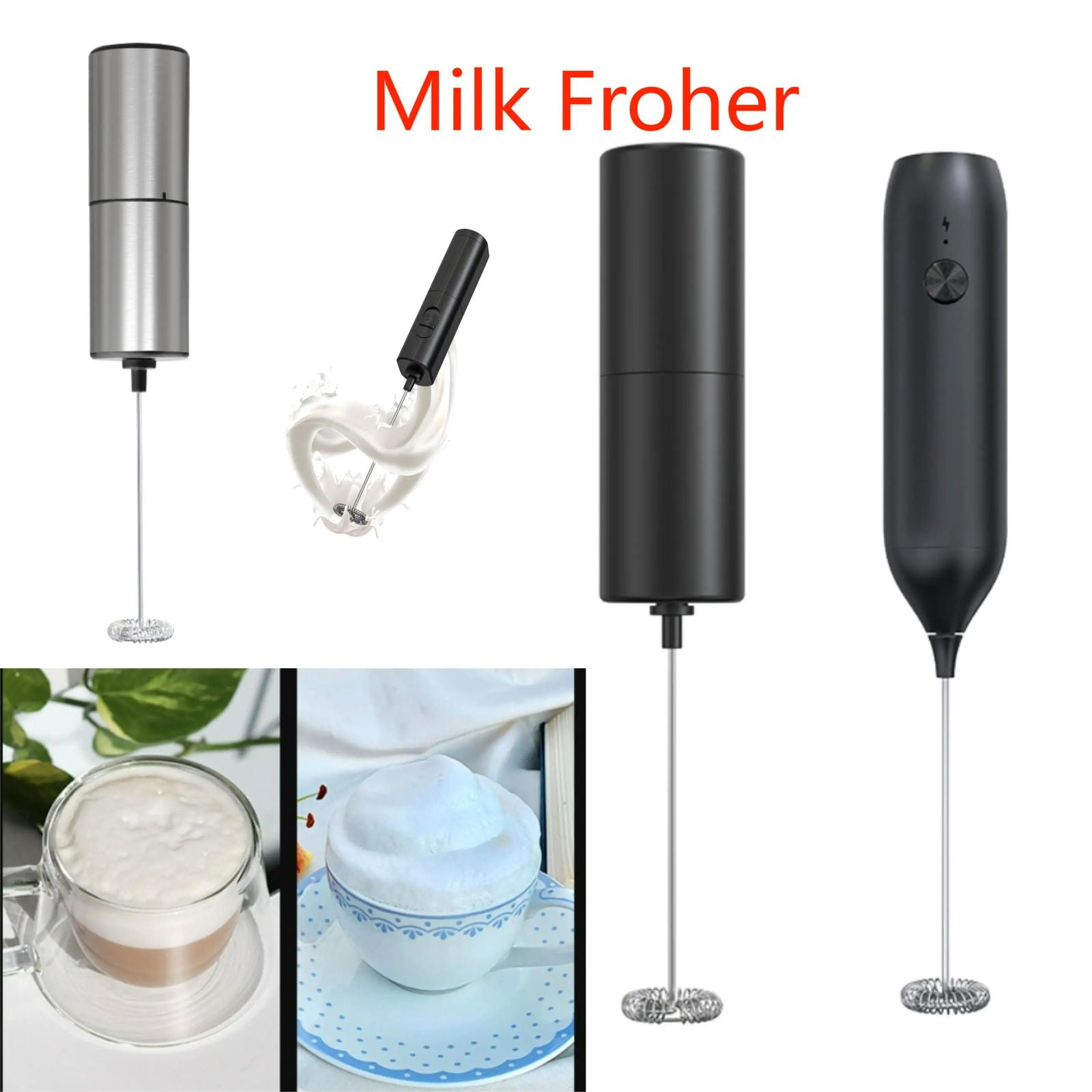 Electric Egg Beater Milk Drink Coffee Whisk Stirrer - Kart It Up   -  