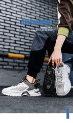 Fashion Outdoor Jogging Sports Shoes Mesh Breathable Cushioning Black Basket Running Shoes for Men - Kart It Up   -  