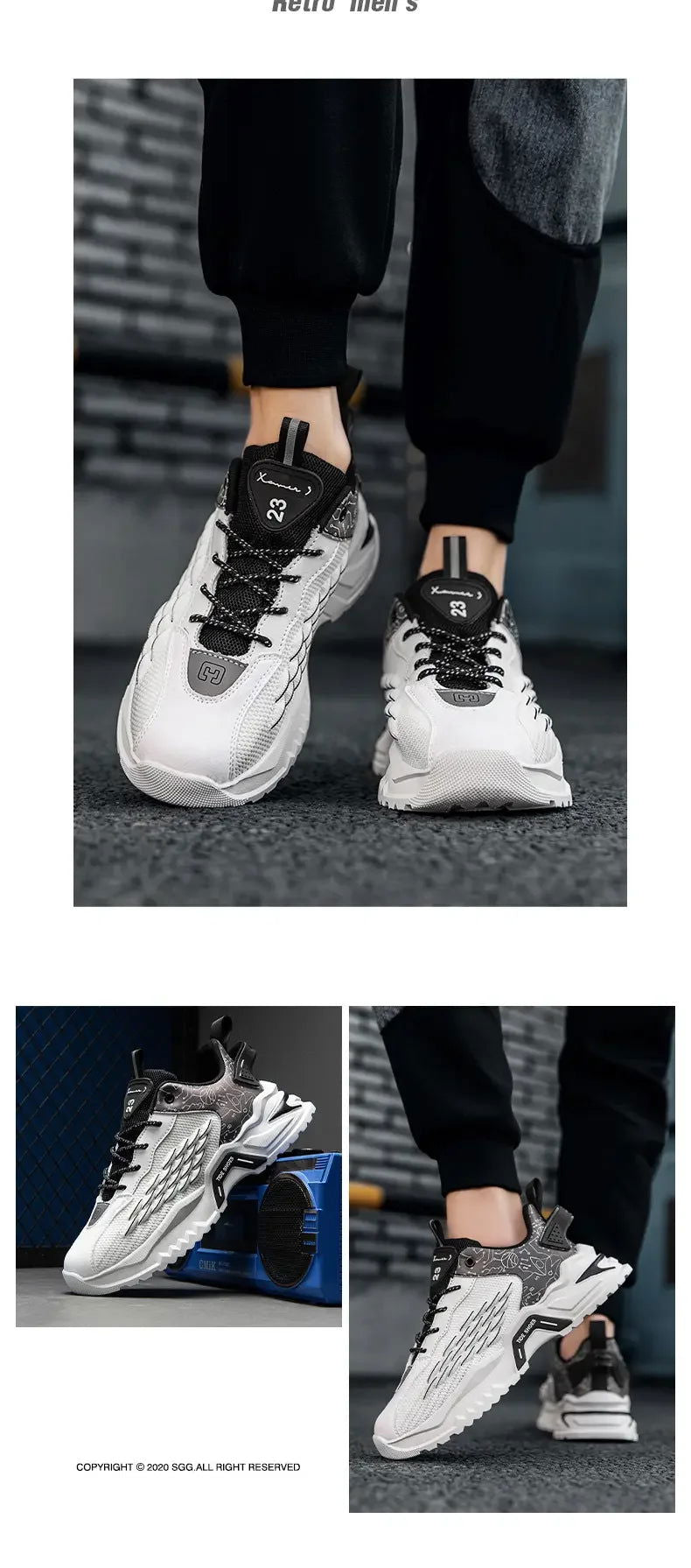 Fashion Outdoor Jogging Sports Shoes Mesh Breathable Cushioning Black Basket Running Shoes for Men - Kart It Up   -  