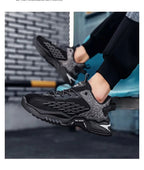 Fashion Outdoor Jogging Sports Shoes Mesh Breathable Cushioning Black Basket Running Shoes for Men - Kart It Up   -  
