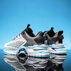 Fashion Outdoor Jogging Sports Shoes Mesh Breathable Cushioning Black Basket Running Shoes for Men - Kart It Up   -  