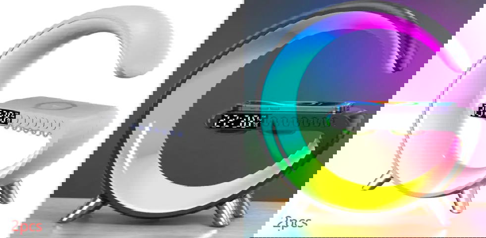 G Shaped LED Lamp, Bluetooth Speaker and Wireless Charger - Kart It Up   - G Shaped LED Lamp, Bluetooth Speaker and Wireless Charger - Kart It Up   - G Shaped LED Lamp, Bluetooth Speaker and Wireless Charger - Kart It Up  - G Shaped LED Lamp, Bluetooth Speaker and Wireless Charger - Kart It Up  -  