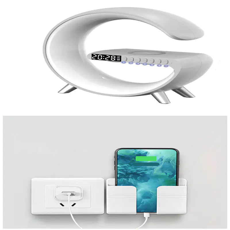 G Shaped LED Lamp, Bluetooth Speaker and Wireless Charger - Kart It Up   - G Shaped LED Lamp, Bluetooth Speaker and Wireless Charger - Kart It Up   - G Shaped LED Lamp, Bluetooth Speaker and Wireless Charger - Kart It Up  - G Shaped LED Lamp, Bluetooth Speaker and Wireless Charger - Kart It Up  -  