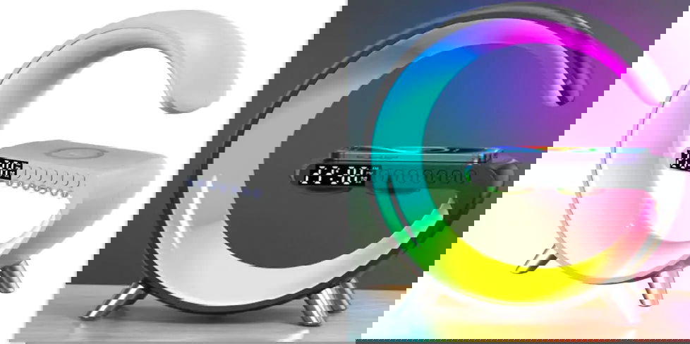 G Shaped LED Lamp, Bluetooth Speaker and Wireless Charger - Kart It Up   - G Shaped LED Lamp, Bluetooth Speaker and Wireless Charger - Kart It Up   - G Shaped LED Lamp, Bluetooth Speaker and Wireless Charger - Kart It Up  - G Shaped LED Lamp, Bluetooth Speaker and Wireless Charger - Kart It Up  -  