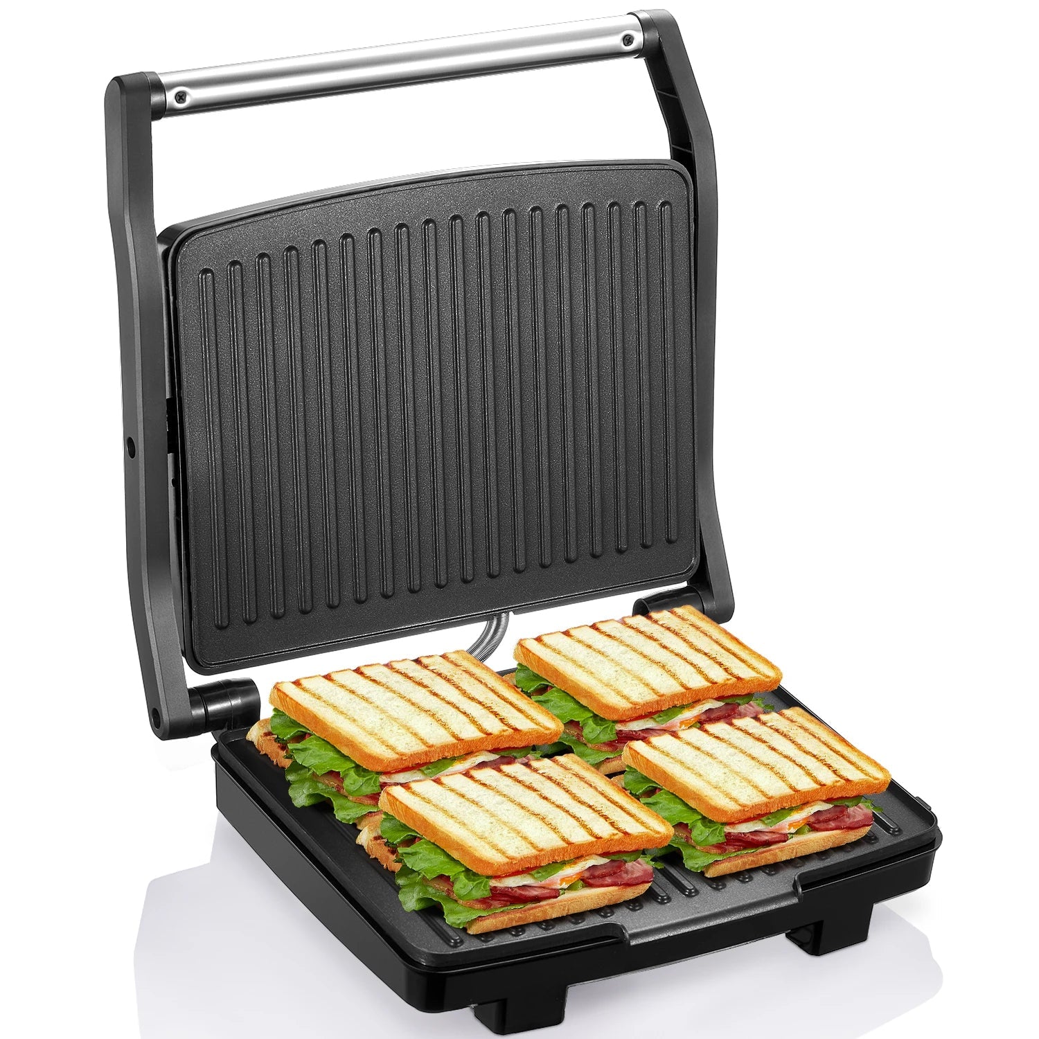 Gourmet Sandwich Maker, Electric Indoor Grill with Non-Stick Cooking Plate - Kart It Up   - 41280612335703 