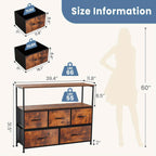 Media Console Table with 5 Fabric Drawer TV Stand Dresser - Kart It Up   - Media Console Table with 5 Fabric Drawer TV Stand Dresser - Kart It Up   - Media Console Table with 5 Fabric Drawer TV Stand Dresser - Kart It Up   - Media Console Table with 5 Fabric Drawer TV Stand Dresser - Kart It Up   - Media Console Table with 5 Fabric Drawer TV Stand Dresser - Kart It Up  - Media Console Table with 5 Fabric Drawer TV Stand Dresser - Kart It Up  -  