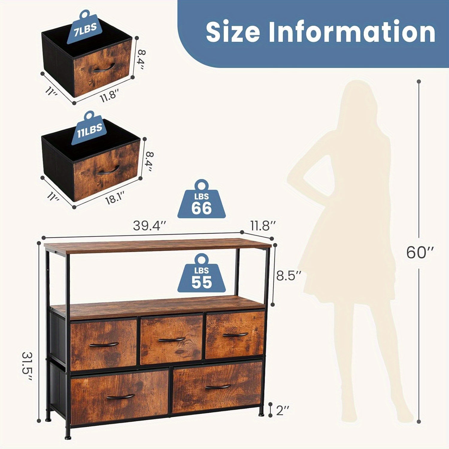 Media Console Table with 5 Fabric Drawer TV Stand Dresser - Kart It Up   - Media Console Table with 5 Fabric Drawer TV Stand Dresser - Kart It Up   - Media Console Table with 5 Fabric Drawer TV Stand Dresser - Kart It Up   - Media Console Table with 5 Fabric Drawer TV Stand Dresser - Kart It Up   - Media Console Table with 5 Fabric Drawer TV Stand Dresser - Kart It Up  - Media Console Table with 5 Fabric Drawer TV Stand Dresser - Kart It Up  -  