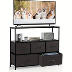 Media Console Table with 5 Fabric Drawer TV Stand Dresser - Kart It Up   - Media Console Table with 5 Fabric Drawer TV Stand Dresser - Kart It Up   - Media Console Table with 5 Fabric Drawer TV Stand Dresser - Kart It Up   - Media Console Table with 5 Fabric Drawer TV Stand Dresser - Kart It Up   - Media Console Table with 5 Fabric Drawer TV Stand Dresser - Kart It Up  - Media Console Table with 5 Fabric Drawer TV Stand Dresser - Kart It Up  -  