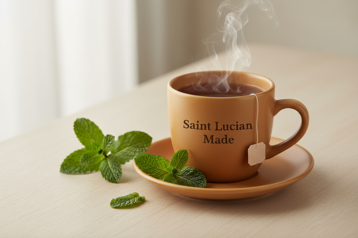 Tea Garden 758 Mint Fusion Herbal Tea | Saint Lucian Triple Mint Blend | 12 Tea Sachets 24g | Calm, Clarity & Digestive Relief