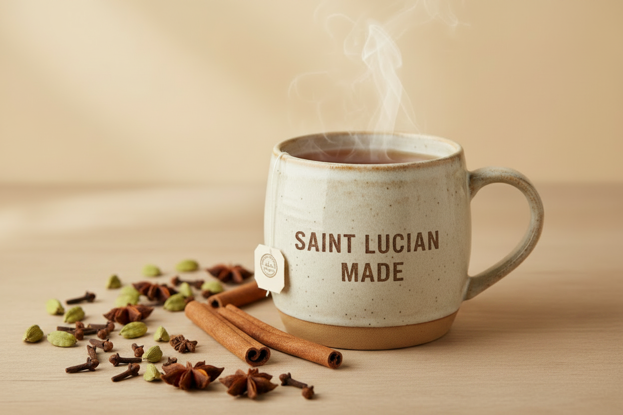 Tea Garden 758 Morning Spice Herbal Tea | Saint Lucian Spice Blend | 12 Tea Sachets 24g | Energy, Metabolism & Digestive Support